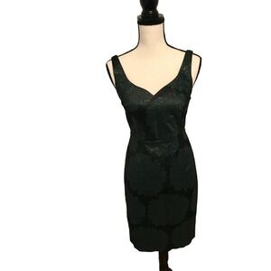 Anthropologie Leifsdottir Hidden Blooms Dress Green and Black - Size 2